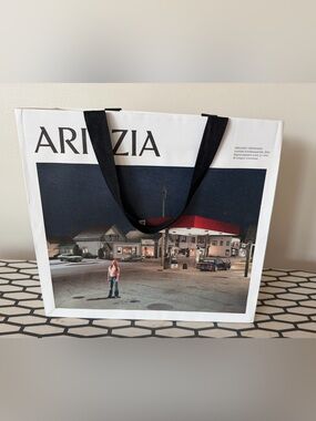 Aritzia Graphic Tote Bag with Black Handles, medium